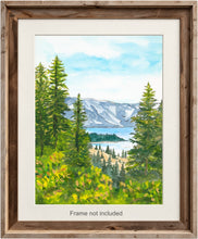 Load image into Gallery viewer, Framed print of Lake Tahoe watercolor