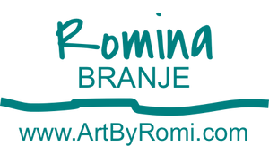 Romina Branje watercolor Painting and Greeting Card by ArtByRomi logo