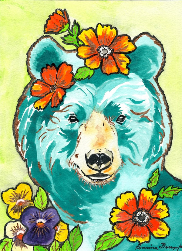 Teal Aloha Bear ORIGINAL