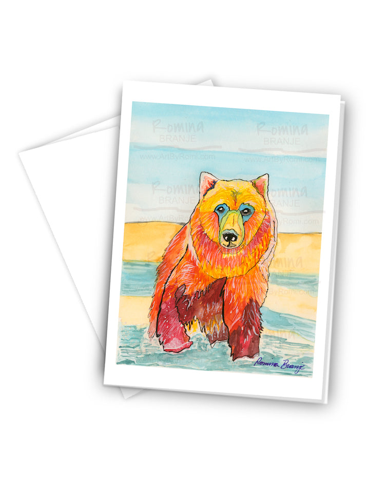Bear Swimming Greeting Card
