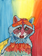 Load image into Gallery viewer, Colorful Raccoon Greeting Card
