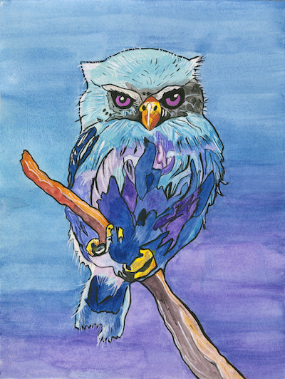 The Blue Owl Greeting Card