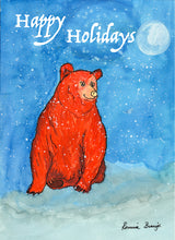 Load image into Gallery viewer, Bear and Moon Holiday Greeting Card
