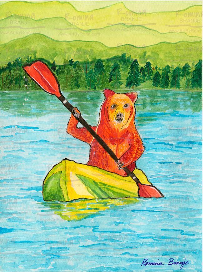 Bear Kayaking The Lake ORIGINAL