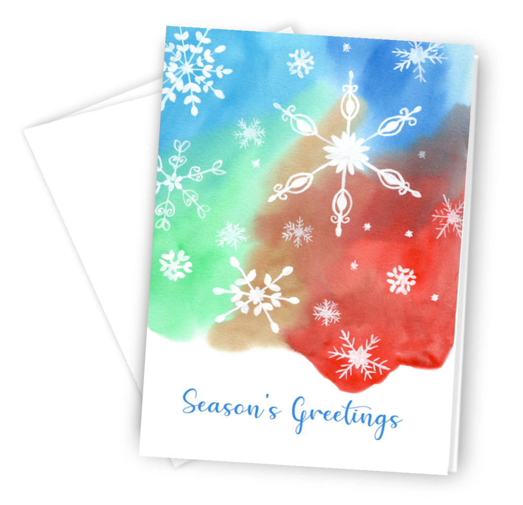 Color Snowflakes Holiday Greeting Card