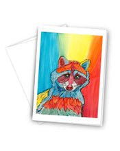 Load image into Gallery viewer, Colorful Raccoon Greeting Card
