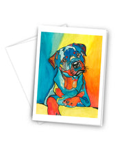 Load image into Gallery viewer, Rocky The Blue Rottweiler Greeting Card

