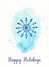 Load image into Gallery viewer, Blue Snowflake Holiday Greeting Card

